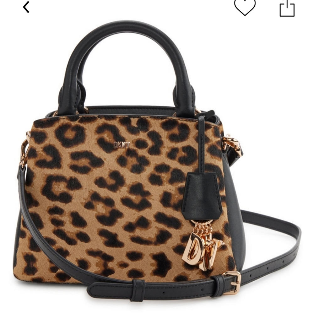 Leopard Print Real Calf Hair Dkny Paige Satchel Nwt